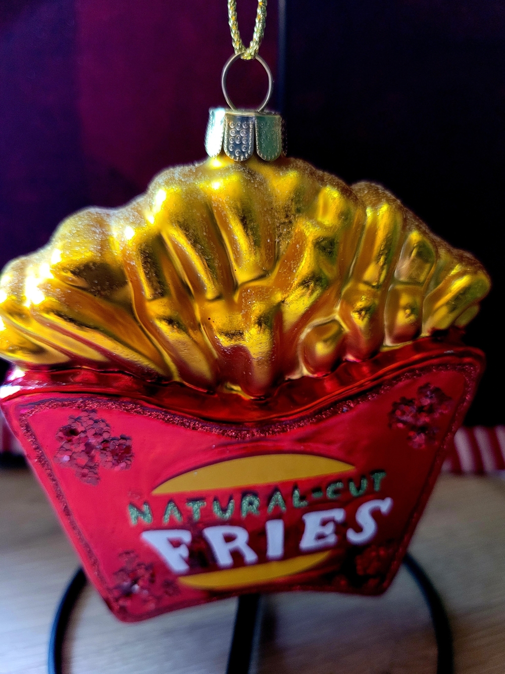 Ashland Red and Gold Fries Holiday Ornament